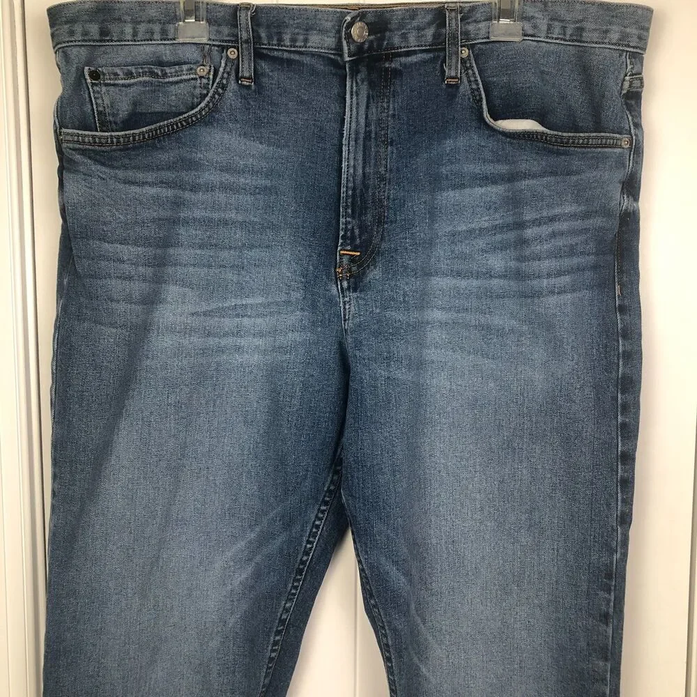 Calvin Klein CKJ037 Mens Jeans 40 x 29.5 Blue Straight‎ Stretch Denim Distressed - Picture 3 of 10